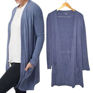 Barefoot Dreams CozyChic Ultra Lite Santa Monica Open Front Longline Cardigan S